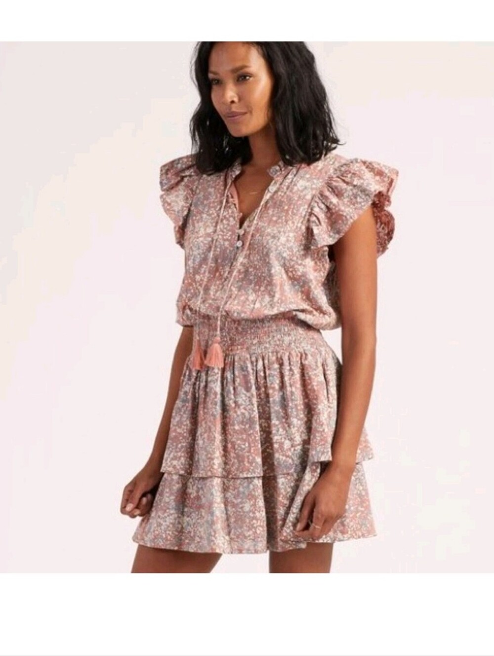 Cleobella Rachelle Mini Dress in Marled Print Woman's Medium Organic Cotton